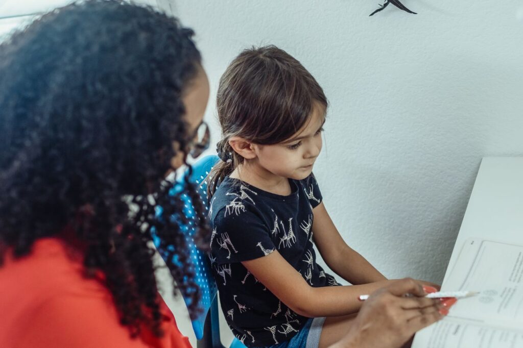 AI tutor helping a young student learn