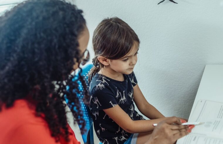 AI tutor helping a young student learn